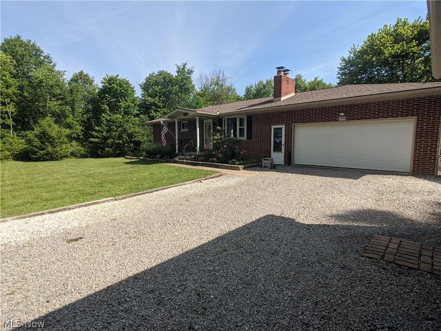 Great Country Ranch on over 3 acres, 24X36 3 car out building plus 2 car attached garage. Nice 22x10 3 season room with nice view. Nice updated kitchen with solid surface top. All appliances remain. Master bedroom has 1/2 bath. Battery back up on sump pump. New well pump and all equipment new in 2018. Heat pump. Car port is included. Secluded setting. New electric panel 200 amp service. Mineral rights convey.