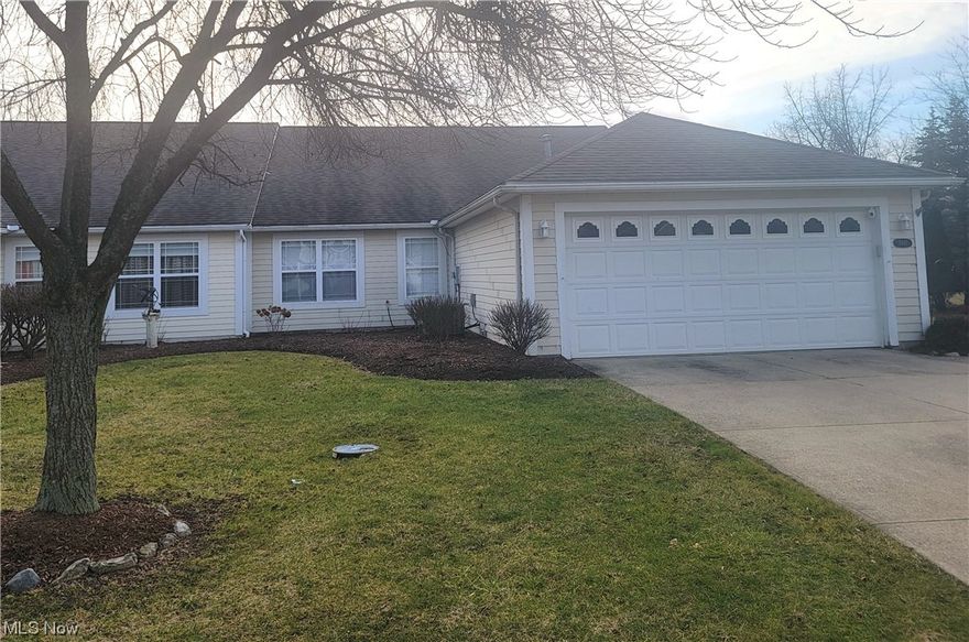 Spacious open-concept home in a most desirable neighborhood!   Enjoy the convenience of one-floor living with no responsibility for lawn maintenance or snow removal!  Features of this home include a spacious great room, the master bedroom boasting a large walk-n closet and generous sized master bath. Whether you are a serious cook or casual entertainer, this kitchen works!  Step-saving flow with efficiency including loads of counter space and a breakfast/snack bar.  Move in-ready, updates since 2021 include complete fresh painting, all new flooring except the great room, ceiling storage added in the garage, all new stainless-steel appliances, installation of high-quality granite countertops and new kitchen backsplash (full surround) and sink. Central air replaced in 2023.  Exterior is of engineered Hardi Board known for it's superior quality.  The exterior has been flexible seam caulk prepped consistent with manufacturer recommendations and a paint quote obtained for an allowance to complete painting when weather permits. This home is situated on the wooded area of the common space offering peaceful long views.  Incredibly convenient to shopping, entertainment, restaurants, medical services/hospital and interstate access. Don't miss your opportunity.  Call for an appointment today!