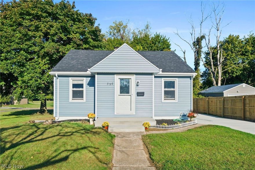 Welcome to 396 W Jackson St.– The perfect homestead to take advantage of and enjoy the city feel while still being ideally located in close proximity to an abundance of natural parks, including Mentor Headlands and Fairport Harbor. Step inside this beautifully renovated move-in-ready 3-bedroom, 2-full-bath ranch where no expense has been spared. Upgrades include a NEW 2020, 30 yr roof, 2025 furnace, hot water tank, and central AC unit. No detail or expense has been spared with new plumbing, a gas stove, fresh lighting, and a new double-door basement WALKOUT. The exterior impresses just as much, featuring a BRAND NEW concrete driveway leading to a two-car garage with newer (2020) garage doors, plus new ice and water shielding around the chimney for added durability. You’re welcomed into the spacious living room, filled with natural light and enhanced by beautiful wood details around the windows that add warmth and character. It’s a comfortable gathering space perfect for relaxing. Just beyond, the bright dining area offers windows that flood the space with natural light—ideal for family meals. The renovated kitchen shines with crisp white cabinetry, a charming window above the sink, modern lighting and finishes, and an included refrigerator and range—making it both stylish and functional for everyday living. Each of the three bedrooms is comfortably sized, offering ample closet space and fresh new flooring throughout the home. The full bathroom is thoughtfully updated to provide both comfort. The fully finished basement is perfect for recreation and family fun, featuring a bonus room and an additional full bathroom for added flexibility. Whether you need extra living space, a home office, or a guest retreat, this lower level delivers. This home blends modern updates with classic comfort. Don’t miss your chance to own this fantastic, fully updated Painesville gem!