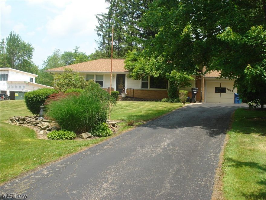 This home has never been on the market before, A one owner home. Located on a Cul De Sac, this Ranch style home sits on a 2.02 acre lot. This Kirtland ranch offers 3 bedrooms with hardwood floors. A very space living room with a wood burning stone fireplace and abundance of natural light. A cozy dining room located off the kitchen. The galley kitchen comes with all the appliances. The unfinished basement with glass block windows provides an opportunity to be turned into a rec room 34 x 13 area with a wood burning stone fireplace. And plenty of room for storage and a spacious laundry room. The location is awesome on a private street. This property is being sold as is condition.
