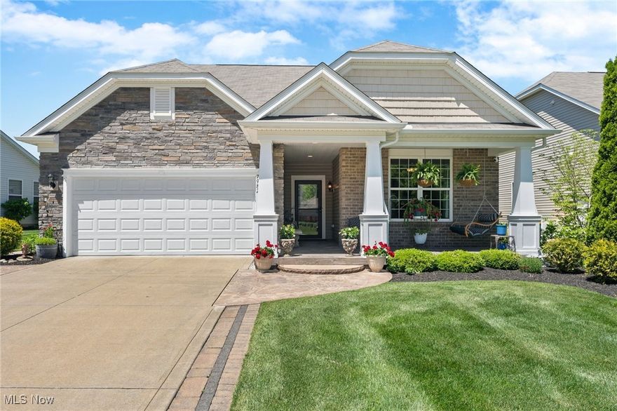 Welcome to this exquisite 3-bedroom, 3-bathroom ranch home, offering 2,684 square feet of beautifully designed living space. As you arrive, the immaculately landscaped front yard sets the stage for this move-in-ready gem.

The front porch, adorned with elegant porcelain flooring, leads into a warm and inviting foyer featuring red oak hardwood floors. The main level boasts a luxurious master suite with a stunning master bathroom, complete with a beautifully tiled shower, double sinks, and a spacious walk-in closet with custom-built-ins. The fully updated kitchen is a chef’s dream, showcasing granite countertops, upscale cabinetry, a pantry, and an impressive 13-foot island. Adjacent to the kitchen, a bright breakfast nook floods with natural light, while the four-season sunroom, seamlessly integrated into the home, offers year-round relaxation.

Perfect for gatherings, the dining room is ideal for family dinners, and the living room invites cozy evenings by the fireplace. Upstairs, an additional bedroom, a versatile loft, a full bathroom, and convenient walk-in storage above the garage provide ample space and functionality.

Outside, entertain in style on the expansive stamped concrete patio, complete with an attached gazebo, perfect for summer barbecues or quiet evenings under the stars. This ranch home blends modern upgrades with timeless appeal—schedule your private tour today!