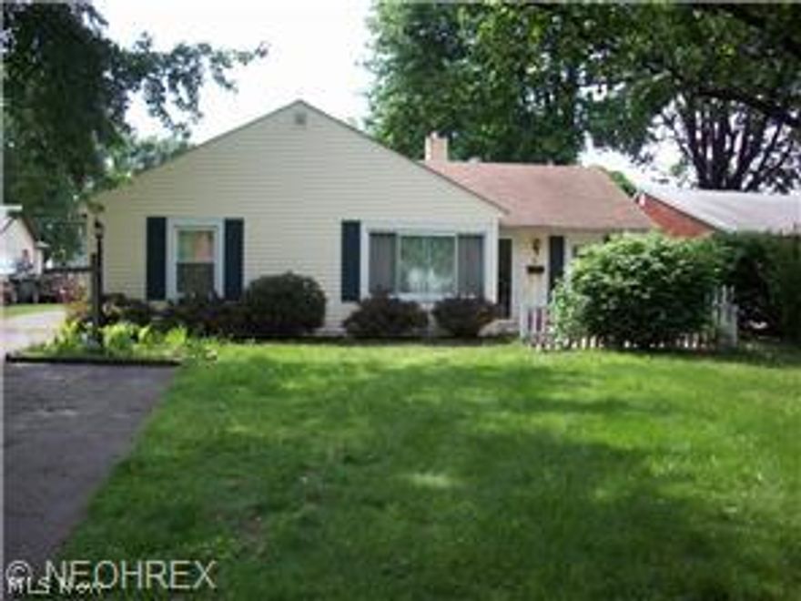 Beautifully updated 3 bedroom Ranch conveniently located to shopping, schools and more! Completely remodeled eat-in kitchen with cinnamon cabinets, pantry and laminate floor open to the spacious living room. 3 bedrooms with newer carpet and plenty of closet space. Large back yard with shed, 2 patios (front and back), 2-car detached garage. Don't let this adorable home pass you by.