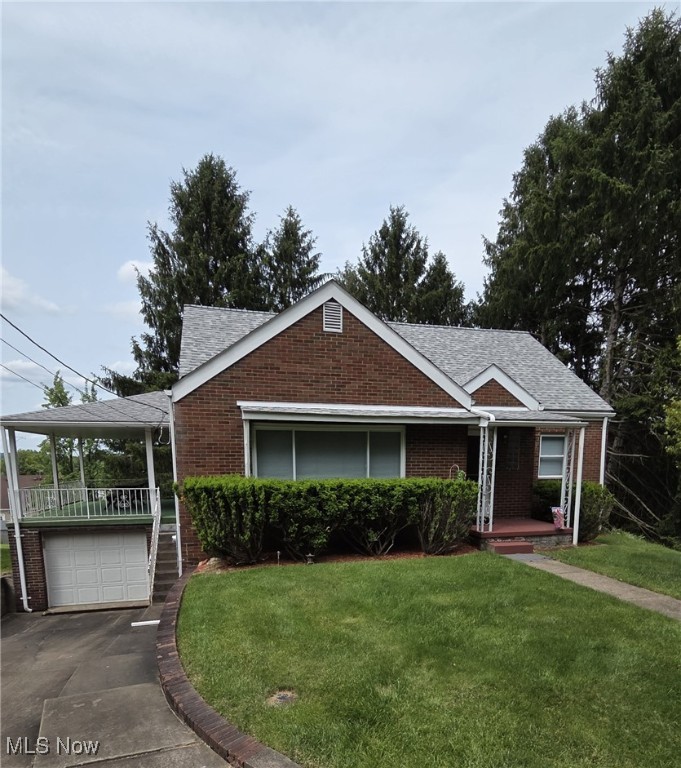 Welcome home to this charming all brick Cape Cod style house on an almost 1/2 acre lot! This well-maintained home is in a convenient location and offers plenty of space for everyone. The main level provides an eat-in kitchen, living room, dining room, 2 bedrooms, and 1 full bathroom with over 1100 sq ft, while the upper level offers 2 bedrooms and 1 full bathroom in nearly 500 sq ft. of living space. To provide extra space, the walk-out basement boasts a large family room, laundry room, and workshop. In addition to all those areas of the home, you will enjoy an attached garage on the lower level, and a peaceful covered porch located off the kitchen. A few major improvements have already been completed, including a newer roof, water heater, HVAC and 200 amp electrical panel. You'll enjoy making this property your own and discovering the original hardwood floors under the carpet on the main level. Included in the sale are the washer and dryer, Ring doorbell, SimplySafe home security system, and Ecobee smart thermostat. This beautiful home could be yours! Schedule your tour today!