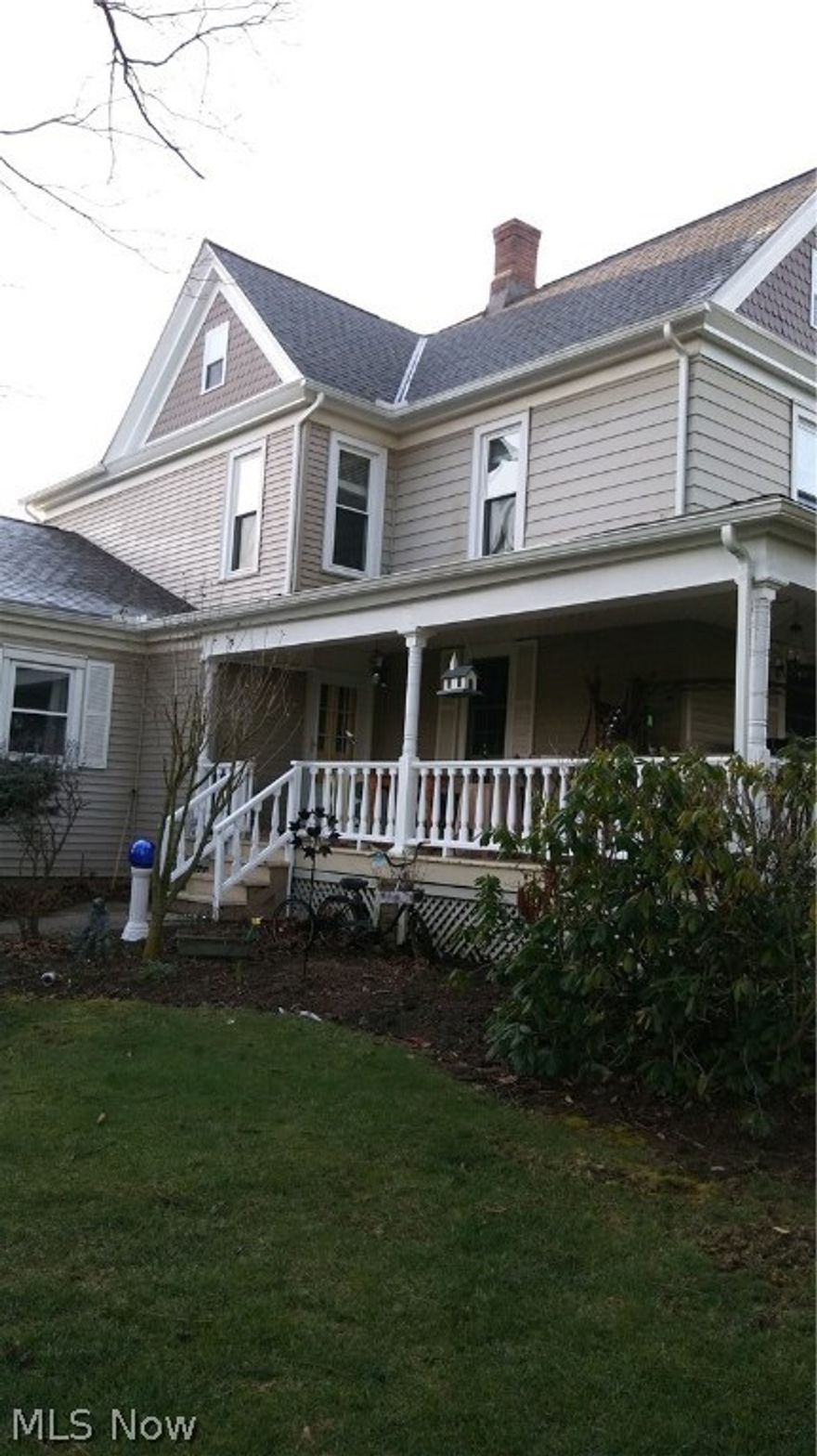 Charm abounds in this fully updated Century home. Features include extra wide crown molding, Wainscoting, three separate skylights and large eat in kitchen and dining room. Large wrap around front porch will be a favorite feature for sure. Updates include architectural siding on all the gables, high energy furnace, 2017, new roof and gutters 2015, new water heater 2013. Central air, eat in kitchen features two pennisulas and large pantry with updated ceramic flooring. This home boasts a large yard. 0.84 (almost an acre) of beautiful manicured landscaping with an above ground pool. Large deck to pool with stairs. Brunswick Hills (no city tax).