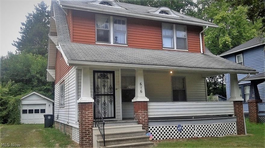 Clean Spacious 3 bedroom Colonial. Large living room with fireplace. Formal dining room. House has carpet throughout with hardwood floors under carpet. Large Kitchen with lots of cabinets and breakfast nook. Open dry basement, waterproof 2015. New furnace and central air 2016, New hot water tank 2016. Nice size completely fenced in backyard. One car garage, vinyl siding with a large open front  porch. House is a very clean and move in condition. Security system.