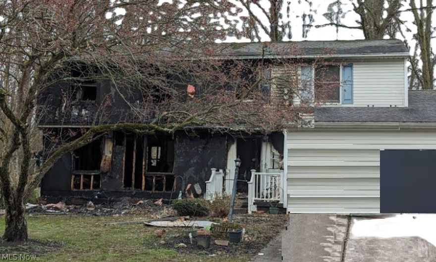 86 Marwyck Dr Northfield, OH 44067 has 4 bedrooms & 2.5 bathrooms & 2 car garage that suffered a fire. With small changes this home could easily be a 5 bedroom, 3 full bathroom home. There is a HUGE yard, above ground Swimming Pool, Deck, rear Sunroom & large Family Room with fireplace, front expansive Living Room, LARGE Kitchen with Eat-In area plus separate Dining Room that rounds out this Colonial home. Situated in Brandywine Estates in the Nordonia Hills School District on over a half acre neighborhood lot! The bedrooms are very large, the second bedroom could easily be 2 bedrooms or a 2nd Primary bedroom for multigenerational living. The property is being offered for sale by the family and is being sold As Is due to the fire. The home has smoke damage though the 1st and 2nd floors, minimal damage in the basement with the main damage in the living room and bedroom above the living room. Some of the floor joists and some walls will need to be replaced with all areas of the home remodeled due to the damage. There is a structural engineered report from the insurance company available for the Buyer of the property, however, Sellers have not hired a structural engineer themselves but have relied on the insurance company reports for the areas of floor joists and wall replacement. The alternative here is to demo the home and build from the ground up as new construction, there have been VERY FEW residential lots available in Northfield over the years. Nordonia School District is very sought after so do not miss this extremely rare opportunity. There will be no admittance to the home without an accompanying purchase Agreement subject to the admittance / inspection of the property. You can schedule with your favorite professional real estate agent to walk the premises, otherwise you can schedule an appointment with the listing agent. Again, the property is being sold AS IS and can be rebuilt /  remodeled or demoed and rebuilt as new.