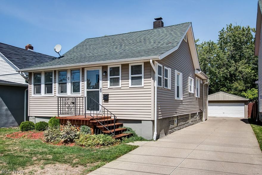 Enjoy one floor living and easy maintenance with this modest updated home with full basement! Located close to freeways, shops, and just minutes to Fabulous downtown Cleveland, this home is nestled in a quiet neighborhood with a community park and nearby Elementary School. Relax on the sun porch with a cup of coffee, or head out back to the partially private fenced yard to have a BBQ! This charming home has it all with 3 beds, two full baths and 1st floor laundry with an optional hook up in the basement. The updated kitchen includes all newer appliances, offers plenty of cabinet and counter space, and has a unique exposed brick wall as a focal point! The beautiful exterior looks brand new with newer siding and roof! The low taxes are a big bonus! A huge 2 car garage completes this gem! Move in today and make this house your home!