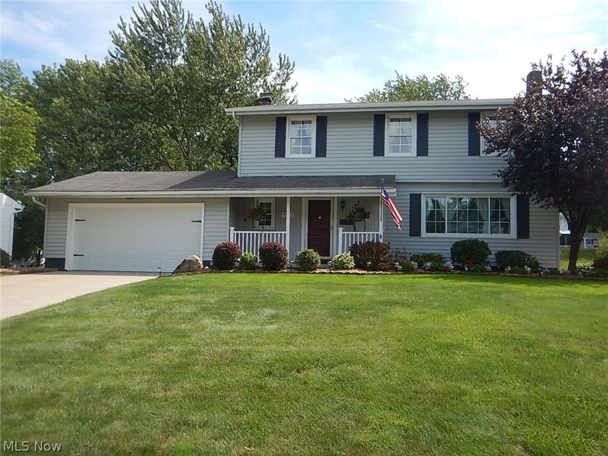 Wonderful colonial with 4 Bedrooms, 1.5 bathrooms and almost 1800 sq. ft of living space!  First floor features a Formal Living Rm and Dining Rm,  Eat in Kitchen with oak cabinets, an island and counter space galore! All kitchen appliances stay. Family room has a brick gas log fireplace, beamed ceiling and sliding Glass Doors that lead to a backyard patio area and an above ground pool perfect for summer entertaining. The second floor has 4 generous sized bedrooms and a full bath. There is a full basement with lots of storage for all your needs. Well maintained landscaping surround this beautiful home.  Updates to this home include all new flooring first floor 2019, central air 2017, Aprilaire 2018, new shower doors 2017.  Located just off Ravenna Road in Twinsburg and is centrally located with easy access to I 271/480 and Route 8. Convenient to several restaurants and shopping centers and in the top rated Twinsburg City Schools.