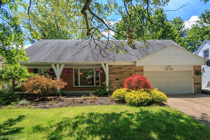 Welcome home! Move right in to this beautiful 4 bedroom Cape Cod with large front porch.  Neutral decor throughout.  Eat in kitchen with Cherry cabinets, corian counters, all appliances and views of the manicured park like lot.  Formal living room with fireplace, formal dining room and cozy family room with door out to patio.  Beautiful hardwood floors on 1st and 2nd floors (except in family room).  2 bedrooms on 1st floor with full bath and 2 bedrooms up with full bath.
Finished lower level with Rec room and 2nd fireplace.  Enjoy morning coffee on the patio overlooking the park like yard. Exceptional storage closets.  Newer furnace (Dec 2018). Close to I-271, University Circle, downtown, shopping and dining. Home Warranty provided!