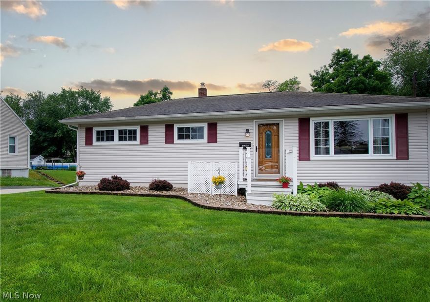 Welcome to this charming, well-maintained ranch-style home in Mogadore schools. You will be pleased from the moment you step inside this lovely updated, and spacious home. It features four bedrooms (three bedrooms on the main floor and one in the basement with walkout access), two full baths, a formal dining room, kitchen, and family room. The eat-in kitchen offers appliances, plenty of cabinet space, a built-in breakfast counter, and access to the deck. The family room is currently used as a master/5th bedroom with a lovely wood-burning fireplace and sliding glass doors to the large deck area. A walkout basement offers a recreation room, a full bath with a walk-in shower & Nature Stone flooring, a bedroom (#4) w a walk-in closet, and a laundry area. Enjoy the deck areas overlooking the fenced-in backyard, which is excellent for the safety of kids & pets and great for entertaining! A backyard shed for extra storage, plus a storage area on the backside of the house in front of the garag