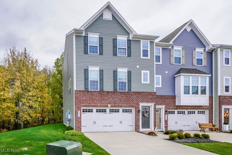 Enjoy low maintenance luxury living in this like new townhome in the desirable Town at Steels Corners community! This spacious end unit features an open main floor connecting the comfortable living area with the eat-in kitchen, where you’ll find abundant cabinet storage, quartz countertops, stainless steel appliances, and a 10' island with counter seating. A patio door opens to the balcony deck, ideal for outdoor dining. A nearby office nook and guest bath complete the main level.
Upstairs offers three bedrooms and two full baths. The primary suite stands out with a walk-in closet and an en suite featuring twin vanities and a tile shower with dual shower heads. A laundry closet in the hall adds convenience.
Those who love to entertain will appreciate the finished lower level with a rec room for movies and games and walk-out access to the yard and wooded view. Perfectly situated on a cul-de-sac with easy access to local shopping, dining, and the highway, this beautiful home is a must-see. Call to schedule your showing today!