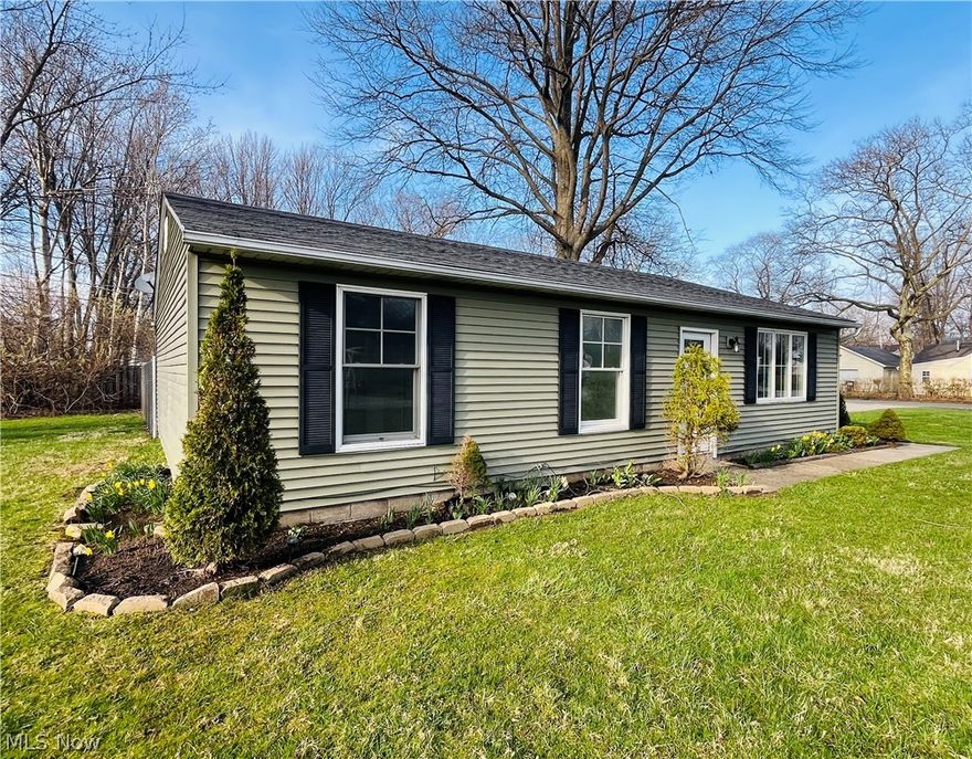 Here it is. All one floor living ranch, with many updates. Clean and move-in ready. This 3 bedroom, 1.5 bath ranch offers lifestyle convenience and location appeal. Near Lake Erie and walkable neighborhood streets with lake views. Close to shopping, restaurants, golfing, and parks. Spacious kitchen with new appliances. Beautifully designed eat-in area surrounded with natural light. Updated lighting, and long-lasting, easy-to-clean epoxy and ceramic tile floors. Large living room. All freshly painted! Relax on the back patio and enjoy the fenced-in area, an incredibly nice feature and relief space, especially if you have dogs. Settled on a bigger corner lot - .35 acres! Don't miss this one!