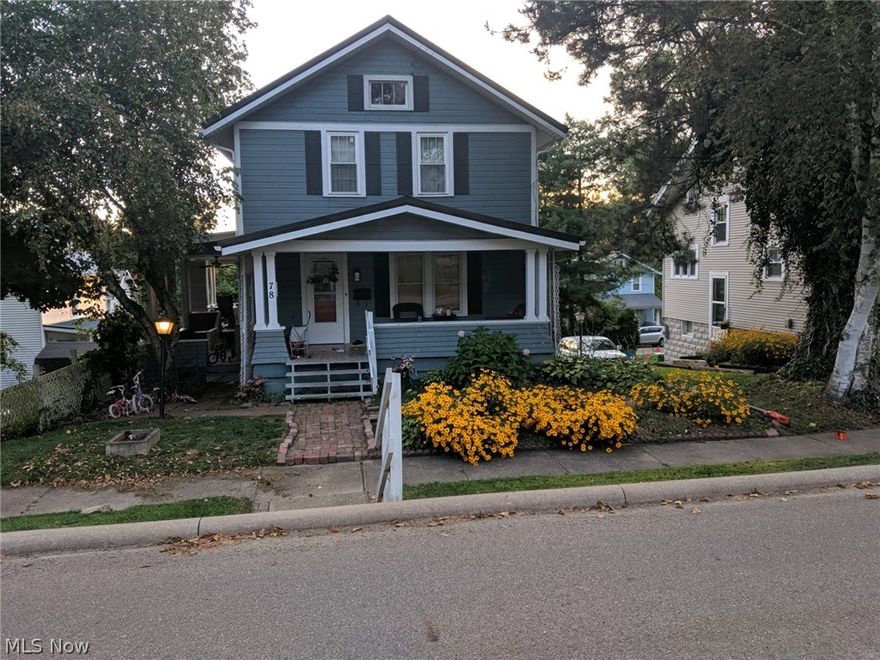 Cozy three bedroom home with large porches and a flowing floor plan.  Old world craftsmanship with beautiful wood work and built ins.  The most unique room is the cozy sun room off the kitchen with a wall of west facing windows overlooking the village.  The kitchen has all new stainless steel appliances.  The current owners have made many updates including a new steel roof and a furnace with central air.  Downstairs you will find a new water heater, breaker box, water heater and new water lines to the first floor.  This home has a one car garage and off street parking.  Good solid home in the right price range.