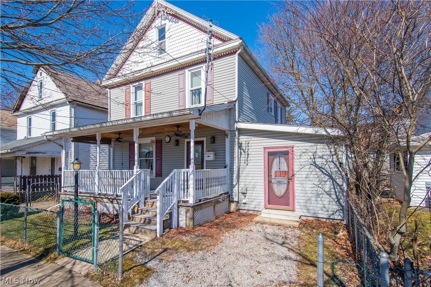 Imagine a summer eve sitting on your front porch swing at this Charming Victorian home in Lisbon. Close to shopping and town. This 2 story home has 3-4 bedrooms and 2 Full Baths. Enter the foyer onto wide plank pine flooring that continues into the Updated Kitchen. The eat in kitchen features nice cabinetry, new tile counters and backsplash a newer dishwasher, gas range and access to backyard deck. Also on the first floor is a large living room with an amazing faux gold
tin ceiling. This living room also has a mantel and new ceiling fan. The dining room is currently being used as a bedroom and has beautiful French doors opening to living room and kitchen. The first floors also has a huge laundry/first floor full bath and features an abundance of built in closets. Upstairs you have 3 nice size bedrooms a large full bath and newer carpet. There is a wonderful back deck, a fenced in yard and a large shed with electric. The home has newer windows throughout, front porch, swing and siding