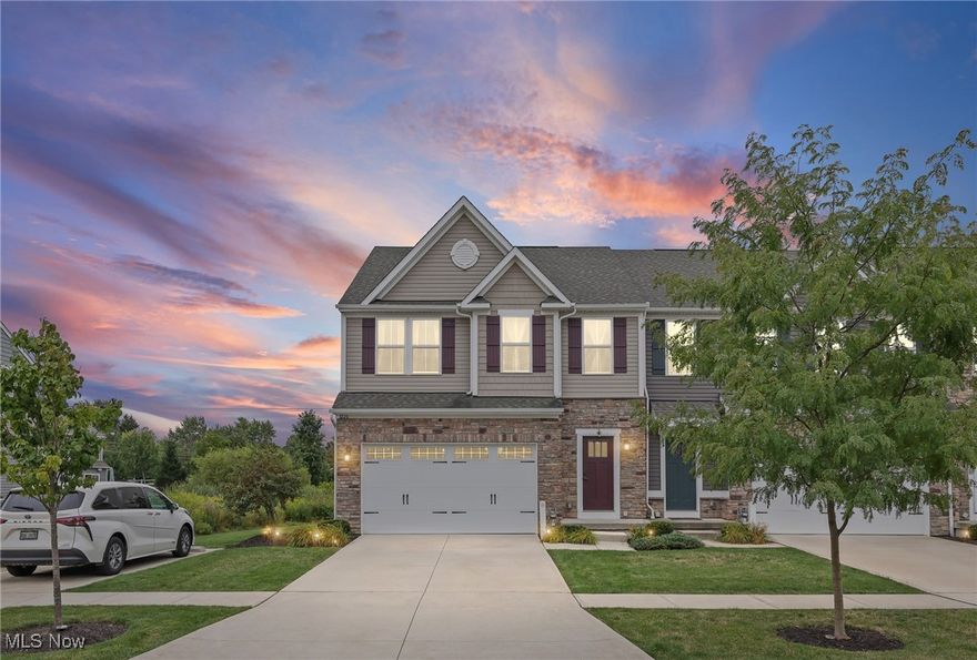 Welcome to this beautiful 3-bedroom, 2.5-bath end-unit townhome in the desirable Enclave of Autumn Reserve. The foyer opens to a spacious family room, seamlessly connected to the large eat-in kitchen featuring granite countertops, abundant counter space, a pantry, and all appliances included.

Upstairs, the primary suite offers two walk-in closets and a private bath with dual vanity, while the two additional bedrooms include generous closets. Convenient second-floor laundry makes everyday living easy.

The lower level features a large unfinished basement and plumbing for a bathroom—ready for you to finish to your liking. Outside, enjoy a private deck and backyard, with the end-unit location providing added privacy. A 2-car garage plus nearby guest parking complete this home.

New vinyl/LVT flooring, a one-year home warranty, and close proximity to shopping, schools, and parks make this property move-in ready and full of potential.