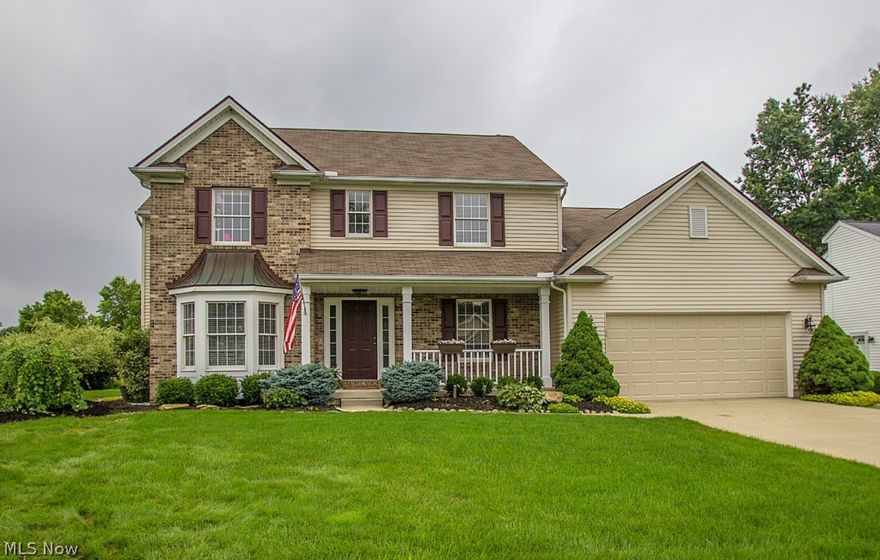 Welcome to your new home! Come and sit on the charming front porch or chat with neighbors in one of Avon Lake's most sought after
subdivisions. Perfect yard for entertaining on this .48 of an acre lot; lined with tress and features pergola/stamped concrete patio. You will feel
at home the moment you walk in! The private den features french doors and hardwood flooring. The formal living room and dining room are
adjacent to one another, perfect for accommodating a large number of guests. The bright kitchen has all new stainless appliances and
overlooks a surprise of a family room featuring high ceiling, fireplace, and hardwood floor. The vaulted master suite has been updated with
fresh, tranquil paint and laminate wood flooring. The private master bath has a walk-in closet, plenty of storage, shower, and large tub with
updated glass tile surround. The other three bedrooms are spacious and neutral. The unfinished basement has endless possibilities if you
desire to finish. Sprinkler