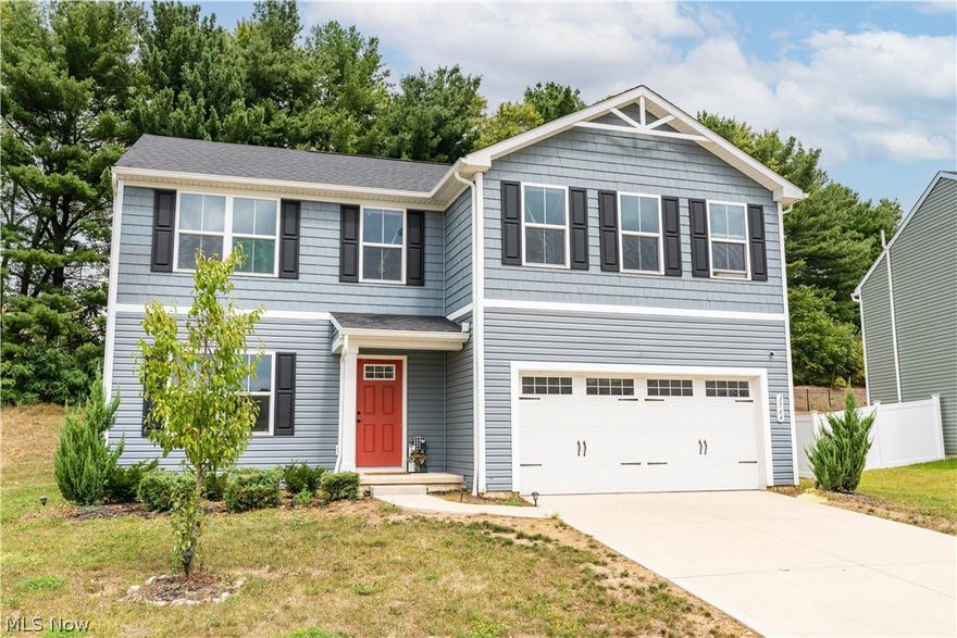 Welcome to this modern 5-bedroom, 2.5-bath home in Kenyon Creek Estates, one of Tuslaw’s newest communities. Built in 2022, this 2,203 sq ft home offers a rare five-bedroom layout that fits busy households, remote work, or guest space.

The main level features an open layout that connects the living area, dining space, and kitchen. The kitchen includes stainless steel appliances, white cabinetry, and a large island built for daily use and gatherings. Large windows bring in steady natural light and overlook a calm, tree-lined setting.

All five bedrooms are located upstairs. The primary suite includes a double-sink vanity and glass-enclosed shower. A second full bath also offers dual vanities, keeping mornings simple and efficient.

The full unfinished basement includes bathroom rough-ins and gives you room to grow with roughed in full bath. Create a rec room, home gym, or extended living space when you’re ready.

Outside, enjoy a quiet neighborhood within the highly rated Tuslaw Local School District. You’re close to Canal Fulton and Massillon City dining and social spots like Stone House, Fizzlesticks, and Miller Doan. Coffee favorites include Tremont Coffee and The Exchange. Outdoor recreation is nearby with easy access to the Ohio & Erie Canal Towpath Trail and Sippo Valley Trail.

Convenient to Route 21, shopping, and everyday amenities, this home delivers space, location, and flexibility in one package. Schedule your private showing and see how well this home fits your life.