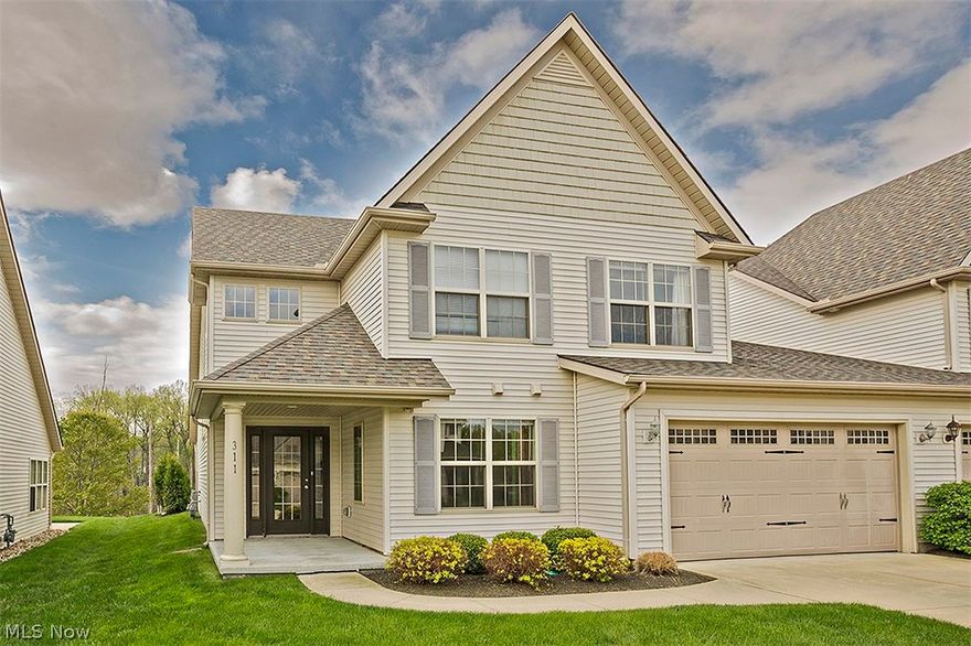 All the benefits of condo living with the look and feel of a single family home! This end-unit condo features an open floor plan with many upgrades to give this home a sharp and stylish feel. Enter the two-story foyer and be greeted by an office/den and a powder room. The gourmet kitchen showcases stainless steel appliances, black granite counters, a gorgeous tile backsplash, center island, and an eat-in area with doors leading out to the patio. Off the kitchen is the stunning great room with a fireplace and vaulted ceilings. An incredible first floor master suite offers a lovely view of the lake, walk-in closet, and a master bathroom with double sinks, soaking tub, and separate shower. Rounding out the first floor is a laundry room with ceramic flooring. Upstairs, an oversized loft provides fantastic additional living and work space while overlooking the great room, kitchen, and foyer. Ample storage space throughout! Outside, relax on the patio and enjoy a wonderfully wooded setting w