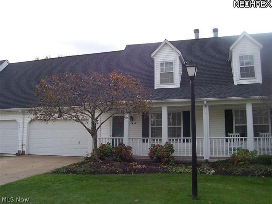 Spacious Cape Cod in desirable Smugglers Cove.  This unit has a front porch and a great private patio in rear.  4 Bedrooms, 2.5 Baths and 2 car attached garage. All appliances stay!  Living room with gas fireplace. Half bath down plus first floor utility room and bedroom. Eat-in kitchen with breakfast bar, beautiful hardwood floors and custom details is great for entertaining and opens to the family room with two skylights and slider to the rear patio with gas outlet for outdoor grill. Wonderful views of the large open common area make this a great spot. Three bedrooms and two full baths up. All baths have custom counters and brass faucets. Walk-in storage off bedroom up. Central vac system, ceiling fans throughout and custom blinds for most windows. Great location near historic downtown Willoughby and Metro Park access right next door.