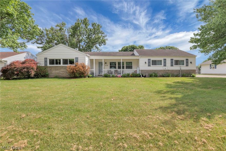 Enjoy single-level living in this captivating ranch-style home! This 3BR/1BA, 1,608 sqft residence attracts with a neutral exterior color scheme, neat landscaping, and a covered front porch. Beautifully updated for stylish appeal, the interior features newer flooring (2022), an openly flowing layout, a sizable living room, and an eat-in kitchen. All three bedrooms are generously sized, with the primary bedroom offering double closets. Additional features: 1-car garage, large utility room with laundry area, NEW windows throughout (2023), covered back patio, new bathroom vanity and more! Fall in love with small-town living in this rarely available home, located just moments from restaurants and schools, and less than 9 miles to I-70 and Downtown Zanesville.