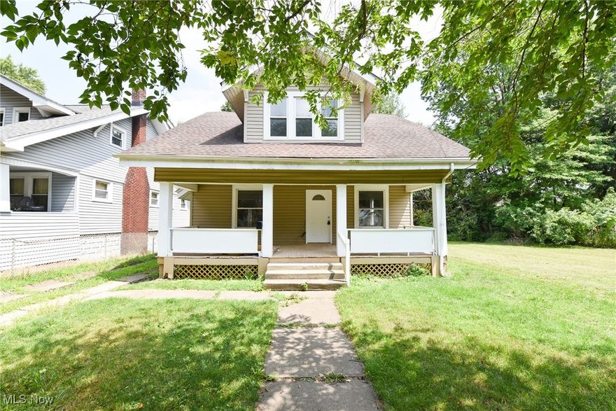 Affordable North Akron 3 bedroom home! Newer vinyl siding and vinyl double hung windows less than ten years old. Freshly painted throughout. Hardwood floors throughout. Large dining room, living room and master bedroom. Three dimensional roof. Covered front and back porches. Perfect for rental or first time home buyer! Buy now or forever hold your lease!