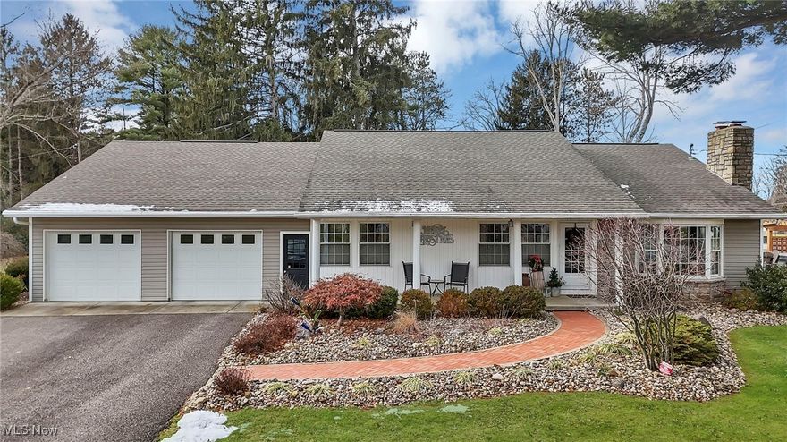 Welcome to this beautifully maintained ranch home set on a generous, fenced-in corner lot in a desirable and convienient location in north Zanesville. This thoughtfully designed property offers comfortable main-level living, an open-concept layout, multiple outdoor retreats, and a partially finished basement perfect for entertaining. Step inside to a bright and inviting living, dining, and kitchen space featuring vaulted, beamed ceilings and a cozy gas fireplace adding warmth and charm. The spacious and fully applianced kitchen flows seamlessly into both the dining area and living room, making everyday living and hosting effortless. From here, step out to two incredible outdoor living spaces—a huge fully covered back patio ideal for lounging or dining, and an additional side patio offering a perfect gathering spot complete with your very own hot tub tucked beneath a charming pergola. The main level hosts two bedrooms, including a spacious primary ensuite with a luxurious full bath featuring a relaxing garden soaking tub, a separate shower, and dual vanities. Guests will appreciate the convenience of a second full bath plus an additional half bath on the main floor. The partially finished basement expands your living options even further with a generous recreation area including a wood-burning stove, a wet bar and pool table, and an additional full bath—perfect for movie nights, game days, or hosting guests. A possible third bedroom or flex room adds versatility, while maintaining abundant storage space ensures that everything has its place. Rounding out this exceptional home is an oversized, attached 2-car garage offering plenty of room for vehicles, tools, and hobbies. Comfort, space, and thoughtful amenities come together beautifully in this must-see property. Your perfect home awaits - schedule your showing​​‌​​​​‌​‌​​​‌‌​​​‌‌‌​​‌​​‌‌​​​​ today!