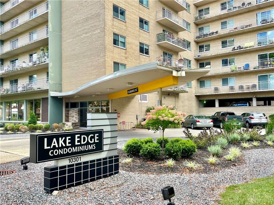 Beautiful unit in sought after building in fabulous location! This meticulously maintained 7th floor condo unit boasts a newer spotless kitchen with tasteful ceramic tile backsplash and stainless steel appliances.  The recently updated half bathroom is attached to the primary bedroom, as is a huge walk in closet. The full bathroom was also recently updated and both feature ceramic flooring and subway tile. The unit is directly across the hallway from the laundry room and just around the corner from the service elevator, making it extra convenient within the building. The living room opens up to a gorgeous terrace, with west and northwest facing views of treetops and lake sunsets. Nice and generously sized closet space throughout the unit and assigned storage in the laundry room. One deeded garage space and there is a storage area also included. Lots of building amenities including an indoor pool, hot tub, conference room  and gym. A quick walk to Edgewater Park and Beach!