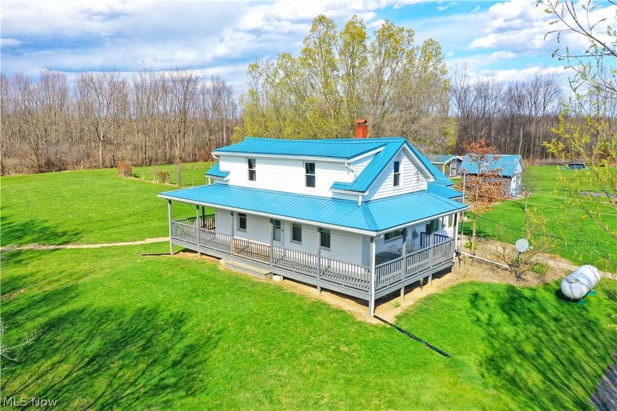 Welcome to 5574 Houghton Phelps Creek Rd. AKA St. Rt. 534 in Farmington Twp.  Situated on 4.07 acres, surrounded by the Grand River Wildlife area, this 3 bedroom 1 bath farmhouse was gutted in 2010 & masterfully recreated to meet todays standards-but it still has that old farmhouse feel.  The kitchen has updated Kraftmaid cabinetry, corian counter tops, all appliances will stay.  The large dining area sits between the living room & kitchen. The first floor bath is roomy with a custom built shower & clawfoot tub. The first floor master bedroom has access to the bath.  Upstairs you will find 2 bedrooms, an attic storage area & oh yes, a working toilet!!! This home was also designed for the dog lover in mind.  The basement offers a walk out for the dogs where they are free to come and go into their fenced in play area.   Outside you will find a 3 car block garage w/a loft for storage, & an attached 32x40 insulated workshop w/12 ft. pull through doors. One door is operated by a lift master