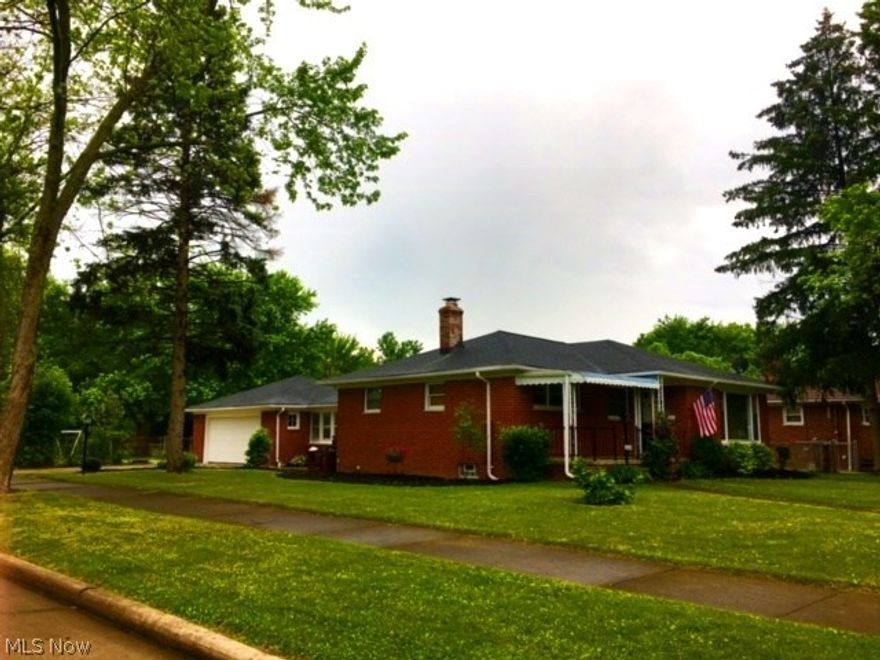 All brick ranch 3 bedroom, 2 bath with 2 car attached garage and sun room. Move in ready. Main floor interior has been painted May 2018. Spacious bedrooms with ceiling fans, hardwood floors, new vinyl plank flooring in kitchen, main bathroom, and sun/mud room. New roof 8/2017, New water tank, New AC, and New Garage door 6/2018. Full Partial finished basement has:full bath and 3 large spaces for rec room/gym/office. Fenced back yard with almost 1/2 acre. Owner has a real estate license in Ohio.