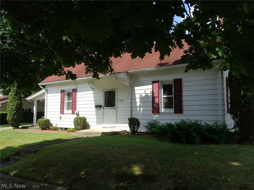 Adorable Bungalow with lots of space.  3 Bedroom, 1 Bath with Master and Laundry on First floor. 2 Bedrooms upstairs with lots of closet space in open area between bedrooms.  This home sits on a corner lot with shed, gravel drive and nice covered cement patio for enjoying quiet evenings.