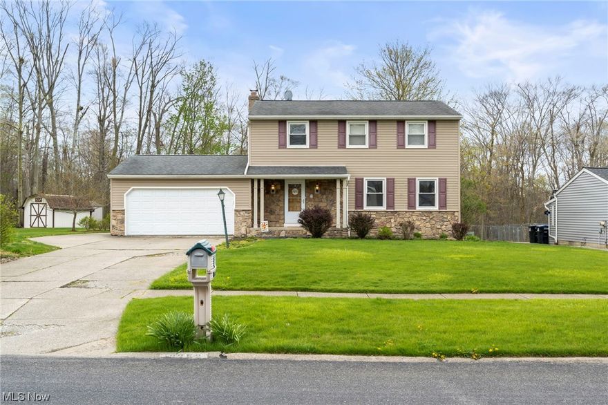 This stunning 4-bedroom colonial in Heritage Park is a must-see! The newly updated eat-in kitchen boasts custom cherry cabinetry, a tile backsplash, and wide plank wood floors. The dining room and living room offer great extra space, perfect for family gatherings or work-from-home needs. The family room features a cozy wood-burning fireplace. Upstairs, the master bedroom offers a full wall of closets and a private master bath with a stand-up shower. The finished lower level is perfect for additional family space or entertaining with its stone wall gas fireplace and wet bar. The laundry room comes with a washer and dryer and there's a 14x9 storage room/workshop in the garage. The backyard offers plenty of privacy, with a 52x24 patio that includes a fire pit and lots of room for outdoor dining and entertaining. Plus, there's a 12x10 storage shed for all your outdoor storage needs. And, enjoy the community pool! This incredible home won't last long, come see it for yourself today!