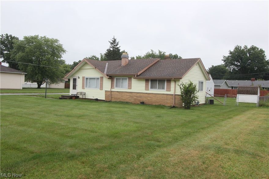 Charming One Owner Ranch Home on a corner lot with a fully fenced in yard, covered patio, natural gas grille, shed and 2 car garage! Well maintained, newer updated kitchen with all appliances including dishwasher, gas stove and refrigerator. Spacious living room with wood burning fireplace. 3 bedrooms, bathroom and clothes cute! Recent glass block windows added in dry water proofed basement. Roof 2013, Furnace 2011 & water proofed 2001.