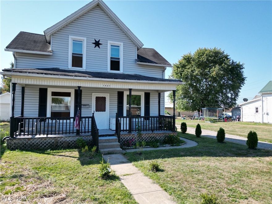 USDA ELIGIBLE — Buy with 0% DOWN!! Contact us or your Realtor to find out more!

Welcome to 1421 Chesnut Street, a beautifully updated 4-bedroom, 2.5-bath home in the heart of Coshocton! Built in 1917 and offering 1,676 sq ft of living space, this charming home blends classic character with modern updates.

Inside, you’ll find a bright and open layout with fresh paint, some new drywall, new flooring, and stunning natural hickory cabinets in the kitchen. The home also features updated plumbing, new water line to home from the street.newer wiring, and upgraded electrical . A brand-new full bathroom adds convenience and functionality.

Enjoy a spacious basement for storage or future finishing, plus a detached 2-car garage with workshop .Sit out back and enjoy a gazebo and swing. With gas heating, central cooling, and a 5,998 sq ft lot, this property is move-in ready and offers plenty of outdoor space.

Don’t miss your chance to own this beautifully renovated home — schedule your showing today!

Agent owned.