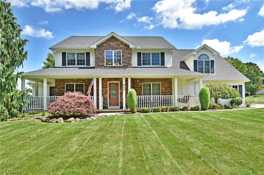 Whether you’re taking a dip in the crystal-clear pool, sitting fireside by the brick chiminea, or catching a film in the home cinema, this elaborate 5 bedroom, 3.5 bathroom home has it all and more within its three floors of incredible living space combined with a must-see backyard! The prominent corner lot takes full advantage of showcasing the sleek styling of stained wood-styled garage doors, a new roof, and a partial stone façade that fills the covered front porch. Expert landscaping adds splashes of color and privacy alike while the vinyl fenced yard contains multiple patio spaces, a pool, and a built-in grill set amongst the stonework. The grand foyer opens w/ a carpeted staircase as a wonderful home office sits behind French doors. Formal dining spills into a casual morning room w/ arched windows and its own porch entrance. A half bath is found near the garage access opposite the staircase. The immersive central kitchen amazes w/ stainless appliances and granite countertops as an advantageous pantry completes the package. Casual dining steps down to enjoy the pass-through fireplace, bridging the impressive rear great room & its window-lined living space overlooking the backyard. FIVE stunning bedrooms grace the 2nd floor hall to include an engaging bath & laundry room. The oversized master brings dual walk-in closets and a decadent full bath w/ a whirlpool tub. Home theater, rec room with a pool table, & granite-topped bar finish the basement along w/ a 3rd full bath.