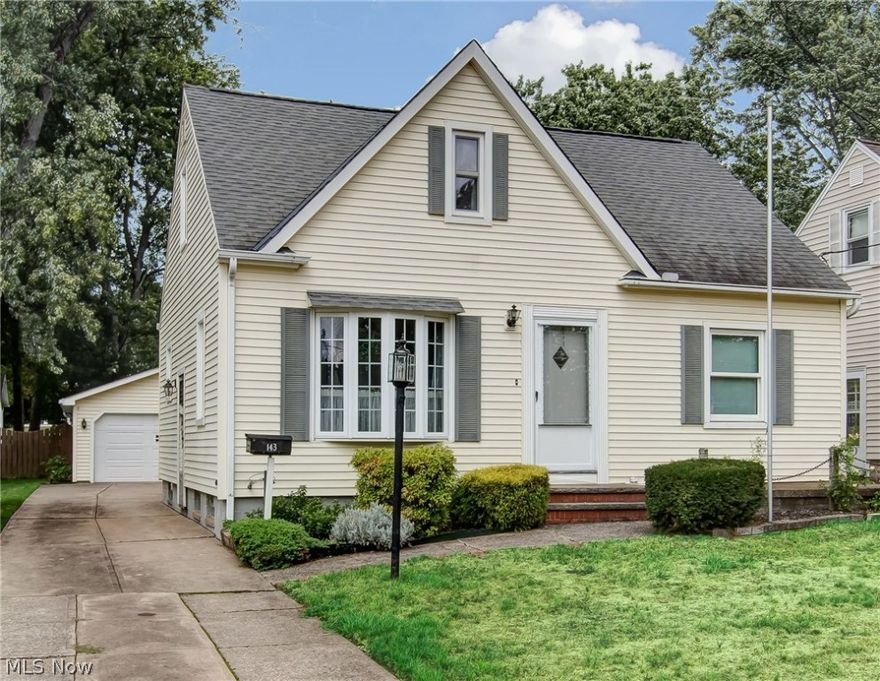 Over the top maintained Cape Cod with over 1,300 sq. ft. with 2 bedrooms. possible 3, over sized family room with a dining area, exceptional dormer with abundant closet and storage and a partially finished basement all with a 2 car detached garage!  This is a home buyers look for to put in minor personal touches  to have a great home for many years to come!  The front porch (12 x 6) welcomes you into the large living room with carpet and hardwood floor underneath.   Huge hallway invites you into the updated first floor full bath with an walk in access shower (installed 2014)!  First floor master bedroom. with ceiling fan and additional closet storage!  Full width of house family room addition that could be used for multi purposes!  Eat in kitchen with all appliances included! Large, beautiful finished upstairs bedroom and additional living space with many closets, built in dresser and book cases.  Partially finished basement with glass block windows, stand up shower, laundry, workshop