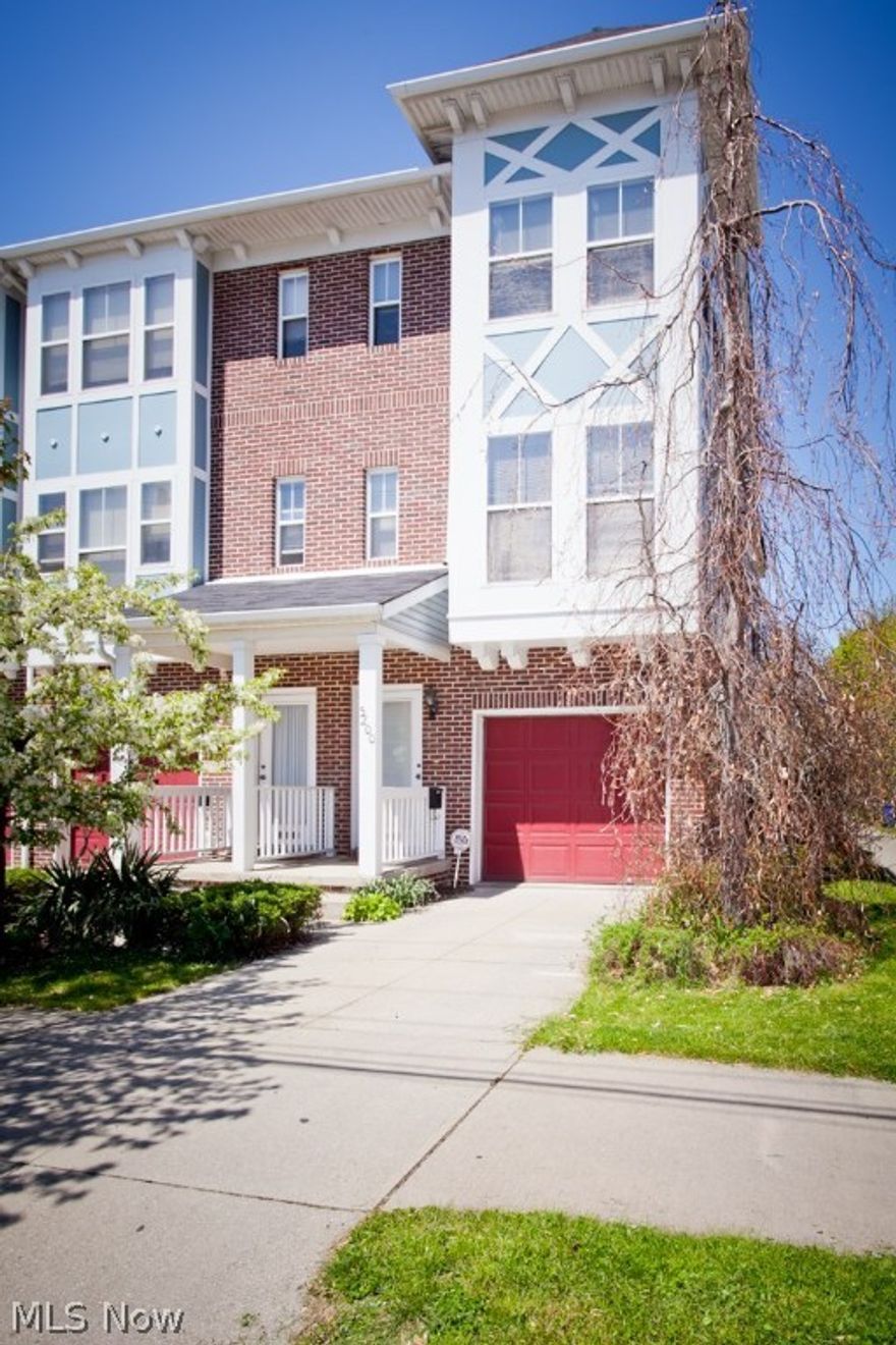 Welcome home to this amazing townhome in the heart of the action. Located by Gordon Square theater district, Ohio City Amenities and Tremont Eateries. Corner three story townhome invites light and elegance in with large windows, skylights and vaulted ceilings. Second floor dining room has beautiful hardwood flooring that overlooks living room with fireplace. Third floor bedrooms have vaulting ceilings, laundry and large closets. The fenced back yard with a beautiful flowing dogwood makes this home a great summertime retreat.