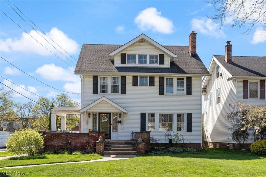 Welcome to this charming 4-bedroom, 2.5-bathroom home with a classic front porch, inviting you to step into elegance. As you enter, be greeted by beautiful French doors leading to the spacious living room adorned with a cozy wood-burning fireplace, perfect for intimate gatherings or quiet evenings. A significant family room remodel in 2016 adds modern flair to the space, complemented by a partially updated kitchen showcasing a new refrigerator installed just three months ago and a new stove added in 2020. The large utility room in the basement houses a new washer (2023) and dryer (2021), offering convenience and functionality. The basement boasts a comfortable family room, featuring an electric fireplace and a TV, providing a cozy retreat for relaxation and entertainment. Updates abound, including a recent furnace and central air system (2022), ensuring year-round comfort. Storm doors were upgraded seven years ago, enhancing energy efficiency and curb appeal. Outside, a stamped pad on the side of the house, installed in 2023, provides additional outdoor living space. The fully fenced backyard offers privacy and security. With its blend of comfort, style, and thoughtful updates, this home is ready to welcome you into a life of convenience and relaxation.