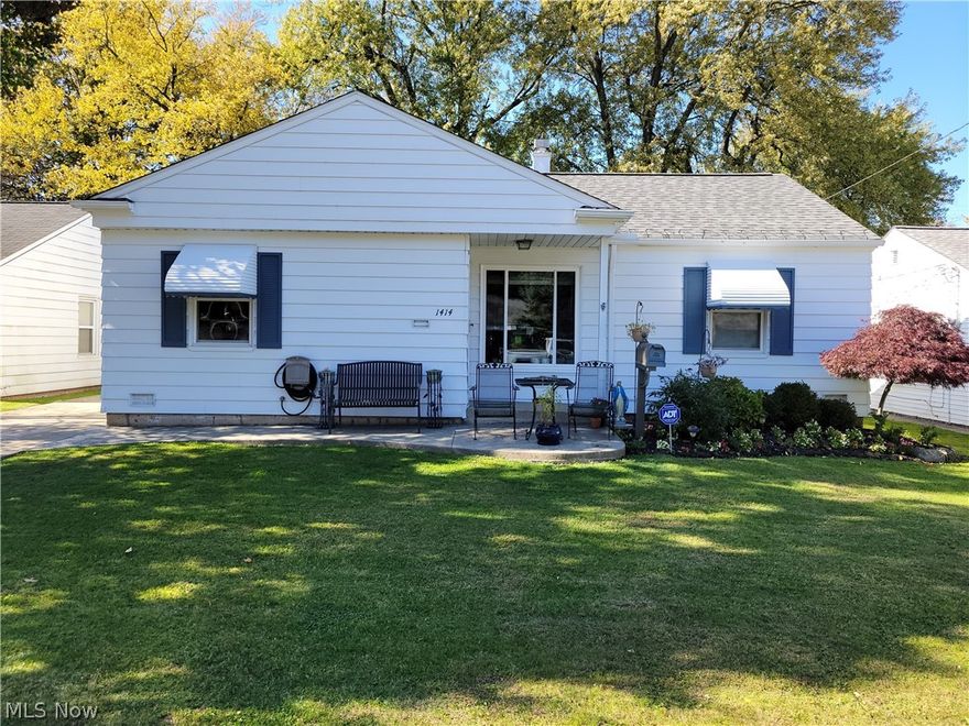 Welcome home to 1414 Eastwood Avenue! Located in the highly sought after community of Mayfield Heights, this beautiful home sits on a peaceful lot surrounded by mature trees, and has been happily lived in and cared for by the same family for decades. Enjoy one floor living in this home that has been meticulously maintained and lovingly upgraded throughout the years to bring it to top condition and appeal. Upgrades throughout include brand new furnace installed in November 2022, new windows in 2017, a spacious shed built in 2016, and all new electrical installed in 2011. A tankless water heater system was also installed in 2011, so you will enjoy unlimited hot water! Other bonuses include fresh paint throughout the home, heated cables installed on the newer roof, and a natural gas line on the back patio for all your grilling desires. Many beautiful memories have been made in this home, and you can feel the love as soon as you walk through the door. You will enjoy much success in the pro