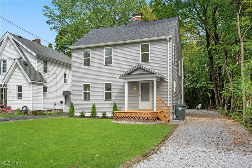 This is the house that you have been waiting for! Welcome home to 427 Kathleen Street. Nestled on a tucked away dead end street with a double lot in a highly sought after neighborhood, yet minutes from Highland Square and Cuyahoga Falls, and walking distance to King Elementary, this location cannot be beat, and offers plenty of space and privacy for you to enjoy. This stunning colonial exudes elegance and charm, and has been extensively updated from top to bottom! Upon entry you are greeted with an expansive living area that boasts tons of natural light and flows seamlessly into the dining room! The kitchen has been completely transformed offering all new cabinetry with tons of storage space, brand new countertops, farmhouse sink, brand new stainless steel appliances, and features an adjacent first floor laundry room for comfort and ease. Upstairs you will find three spacious and well appointed bedrooms as well as a completely renovated full bathroom with a new shower and vanity. With numerous major upgrades including added central air (2025), all new electrical (2025), new vinyl windows (2025), siding, gutters, downspouts (2025), new driveway / parking area (2025), the list goes on and on! With a roof that is 4 years old, and a furnace that is 2 years old, this home offers peace of mind and there is nothing to do except move in and start enjoying your new home! A full list of upgrades is available upon request! Don't miss your chance to own this exceptional home. Schedule your showing, before this amazing opportunity is gone!