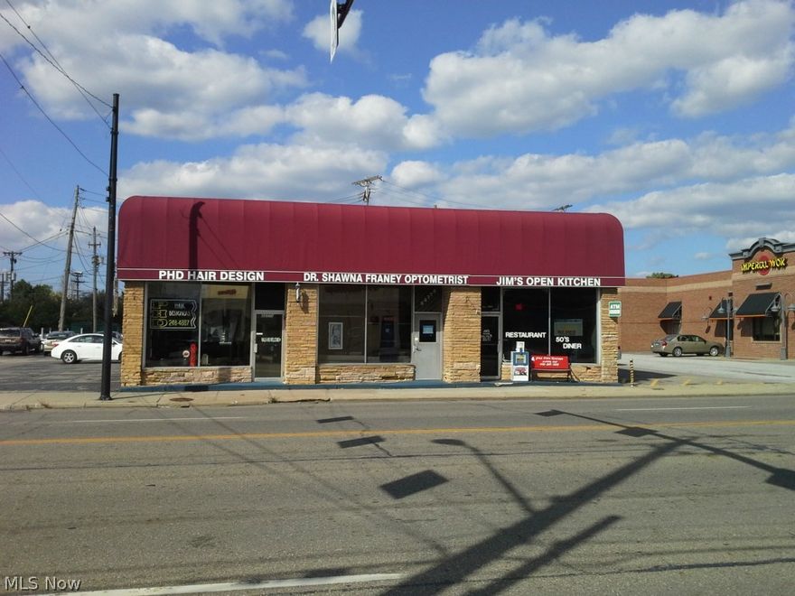 Free Standing Well Maintained all Brick Building with 3 long term tenants  (55 yrs) in the Heart of Solon just off Aurora/Darrow Rd intersection. Very High Traffic Count Area. Each tenant has approx 1500 sq ft. with public bathroom. heating system,  each A/C unit 12 yrs old. roof repaired 3 yrs. ago. Parking lot was paved/sealed/striped this month. Owner currently pays for sewer and trash pick-up. Full basement used by all tenants--hair salon has washer/dryer, and restaurant uses for storage. Restaurant and Beauty Salon tenant share water bill quarterly.  A rare find and great investment waiting for you.  Call Agent for Appointment to get you into all 3 tenant locations.