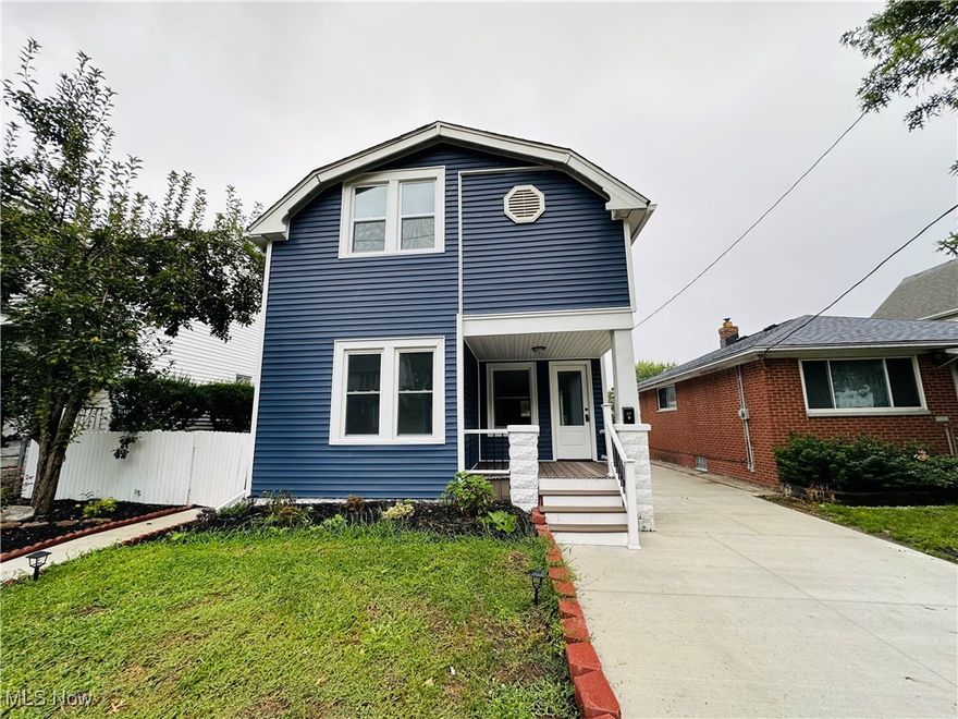 Enter into modern living with this beautifully remodeled, move in ready, single-family home featuring 4 spacious bedrooms and 2 full bathrooms. Designed with today’s lifestyle in mind, the open floor plan offers seamless flow between living, dining, and kitchen spaces. Completely renovated in 2025 – new electric, plumbing, flooring, siding, roof, driveway, landscaping, windows, and mechanicals. Chef’s kitchen equipped with brand new stainless steel appliances, modern cabinetry, and stylish finishes. Updated bathrooms designed with comfort and elegance. Convenient first floor laundry room for added ease. Fresh curb appeal, updated exterior with new siding, roof, and landscaping. This home combines modern upgrades with peace of mind, giving buyers the confidence of knowing everything is brand new. All the hard work has been done, simply move in and enjoy!