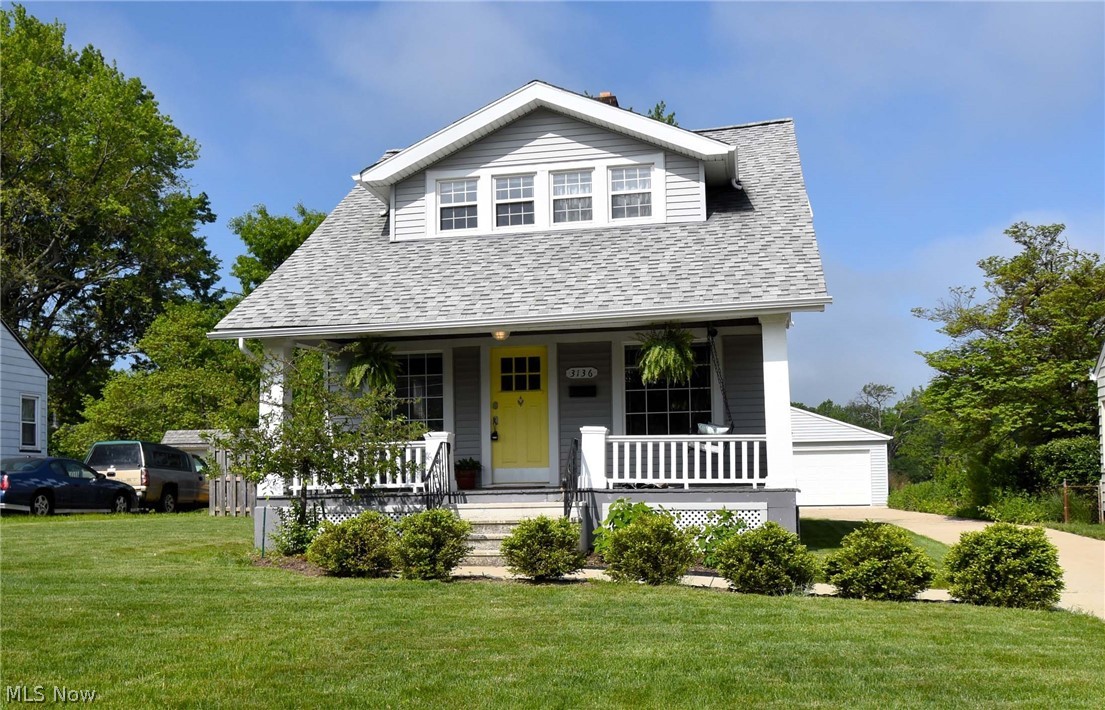 Welcome to this beautifully updated 3 bedroom, 2 full bath home with a welcoming front porch. Step inside and be greeted by the cozy living room, spacious dining room with built-ins and a large kitchen, perfect for entertaining. The first floor features bamboo flooring throughout, adding a touch of elegance to the space. You'll love the convenience of a door from the outside patio leading into the mudroom, making it easy to keep your home clean and organized. Walk up the steps to the 2nd floor and to your left you will find the privacy of the master bedroom, fullbath and a walk-in closet in the hallway. To your right is the additional 2 bedrooms. This home has seen numerous updates which include both bathrooms 2020; the kitchen 2019; NEW 2+ car garage 2021; concrete drive and patio 2019; windows 2018; A/C in 2016; and roof 2014....all providing peace of mind for years to come. One of the highlights of this property is the large backyard that backs up to a park, offering a serene and private outdoor space for relaxation and recreation. Don't miss the opportunity to make this updated Cape Cod home your own!