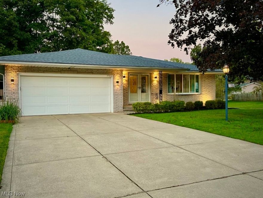 Beautiful all brick ranch home with lots of updates in desirable area of Parma.  Close to Normandy and Green Valley Elementary.  Nice spacious floor plan.  Kitchen updated with a large skylight, granite countertops, updated cabinets and laminate flooring.  Stainless steel appliances included.  Step down family room with newer Nature Stone patio off back.  Master bedroom has a tandem half bath that is also accessed from family room.  Updated bathroom with a beautiful tiled shower and a ceramic tile floor.  Large basement with a finished rec room.  Another updated full bath in basement.  Washer and dryer stay.  A workshop area and large walk in closet for lots of storage. Glass block windows and 90% high efficiency furnace.  New compressor in A/C unit replaced approx. 5 years ago.  Roof was replaced in 2013.  Newer windows.  Yard has a 5 stage sprinkler system.  Wood fence with 2 gates installed approx. 5 years ago.  Property extends approx. 20' beyond fence on rear line and wooded.  12'