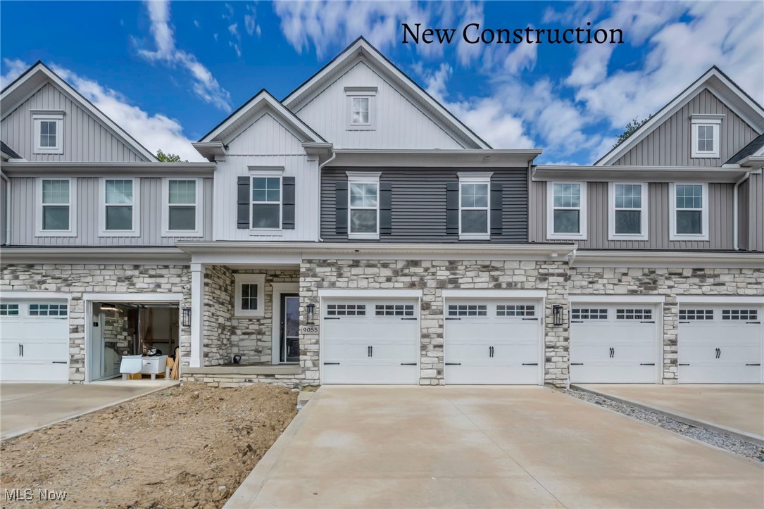 Ready for Move-In August 2025! Don’t miss the only remaining Lucas floorplan with a walkout basement available at The Ledges in Broadview Heights! This highly upgraded, low-maintenance middle-unit townhome by Drees Homes offers 3 bedrooms, 2 full baths, 2 half baths (including one in the basement), and a partially finished lower level with views of mature trees and a tranquil retention pond. Enjoy main-level living with a spacious first-floor primary suite featuring a luxurious en-suite bath with a ceramic tile super shower and frameless glass. The open-concept main floor showcases a gourmet kitchen with a large island, 42” gray cabinetry, custom tile backsplash, Whirlpool stainless steel appliances with gas range, walk-in pantry with solid shelving, and a butler’s pantry. High-end upgrades include luxury vinyl plank flooring, matte black hardware, pendant lighting, and craftsman-style trim. Upstairs offers two generously sized bedrooms with walk-in closets and a full bath. The first-floor laundry room adds everyday convenience. The walkout basement includes a half bath and flexible living space perfect for a home office, gym, or media room. Step outside to a covered deck with composite decking, vinyl railing, and an exterior gas fireplace—ideal for year-round enjoyment. HOA includes lawn care and snow removal for true lock-and-leave living. Just minutes from I-77/I-71, North Royalton schools, Metroparks, shopping, and dining. This is the only Lucas unit with a walkout basement—act fast!