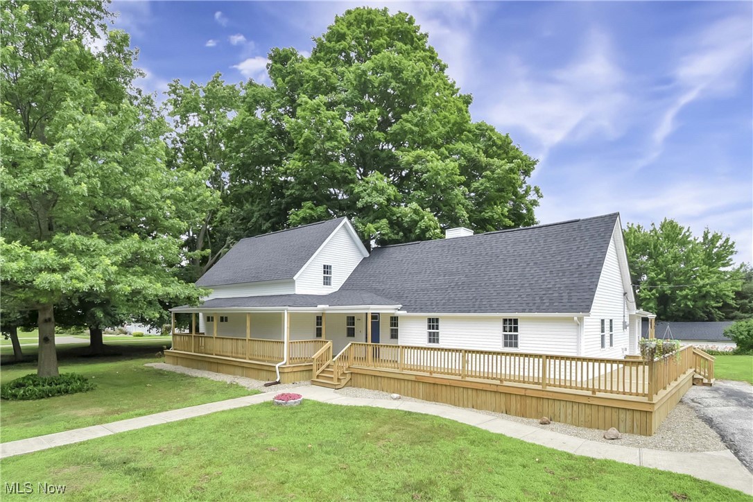 Stunning Residential Property with Extensive Upgrades and Charm. Located on a picturesque 1.13-acre lot, this exceptional residence boasts an array of impressive features renovations, creating a truly unique and captivating living experience. As you approach the property, you'll be greeted by the beautifully landscaped surroundings, large driveway, and an oversized garage, perfectly complemented by a wrap-around deck and a covered deck area, ideal for outdoor entertainment. Upon entering the home, you'll be struck by the bright and open concept design, which seamlessly integrates the large living room and fully updated kitchen. The kitchen is a culinary haven, featuring granite countertops, soft-close drawers, and a walk-in pantry, perfect for the discerning chef. The adjacent mud room has ample storage! The laundry room is located on the main floor adding practicality. The master bedroom, located on the main floor, offers a serene retreat, complete with a walk-in closet and easy access to one of the two fully updated bathrooms. The spiral staircase leads to a cozy loft area, perfect for a home office, reading nook, or relaxation space. Two additional bedrooms are upstairs, providing ample space for family members or guests. Recent upgrades and renovations have transformed this residence into a modern and efficient home, with a new roof, updated electrical system, new water/drain lines. The installation of a new septic system, furnace, AC unit, and water heater ensures a comfortable and worry-free living environment. Additional features include new gutters, soffits, and siding, as well as the addition of a Generac transfer switch, providing a reliable source of backup power. The exterior of the property is equally impressive, with a spacious back patio, perfect for al fresco dining or outdoor entertaining. The beautifully landscaped surroundings and outdoor decorative LED lights create a warm and inviting ambiance, making this residence a true gem!