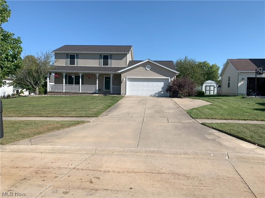 Beautiful Colonial with Cul de Sac just a few houses away. You will love your family room with a fireplace right off the 2-car garage. Step up into the kitchen, full laundry, dining room, large living room leads to deck overlooking your wonderful back yard. The kitchen comes with 2021 refrigerator, stainless dishwasher, and stove.  Countertop is believed to be Corian.  Upstairs there are 3 bedrooms and a full bath with a double sink and separate sink w/single vanity.  Master bathroom has walk-in closet off bedroom.  Basement has bedroom, extra game room, and a huge storage room.  2022 - new roof w/warranty, new HVAC w/warranty, radon system - 2020, new water heater - 2021.  Whole house hepa-cleaned and carpet cleaned - 2021.  This home is meticulous.