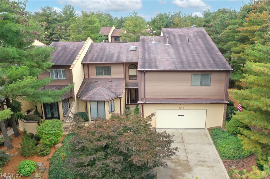 Welcome to this beautiful and extremely well-maintained three bed/four bath condo nestled within a swim and tennis community! Offering a luxurious and roomy living space, this condo is perfect for the buyer seeking both comfort & recreation. Being an end unit with windows on three sides, and add'l skylights, this condo is flooded w/natural daylight. Upon entering, you'll stroll along a courtyard area located off the first floor ensuite with a walk-in closet. Once inside, the foyer opens up to the great room, dining area, built-in bar, gas FP & french-style doors that lead out to the deck with a pond view. The spacious kitchen features an island with a cooktop, wall oven/microwave, granite countertops, and its own eat-in area. Adjoining is the family room, with a brick FP and sliders leading out to the screened-in patio overlooking the deck. A half bath and laundry room with garage access & built-in pantry completes the first floor. Upstairs you’ll enter into a large loft providing another area to watch TV or even fit a pool table! Off the loft is a private office with beautiful built-in shelves and storage. Down the hall is the primary ensuite with its own FP, and features two separate full baths and two walk-in closets. The third ensuite is also on the second with another walk-in closet.  Many updates have been made including windows, roof, furnace & hot water tank. Several pieces of furniture are available for purchase. Schedule your showing now. This condo won’t last long!