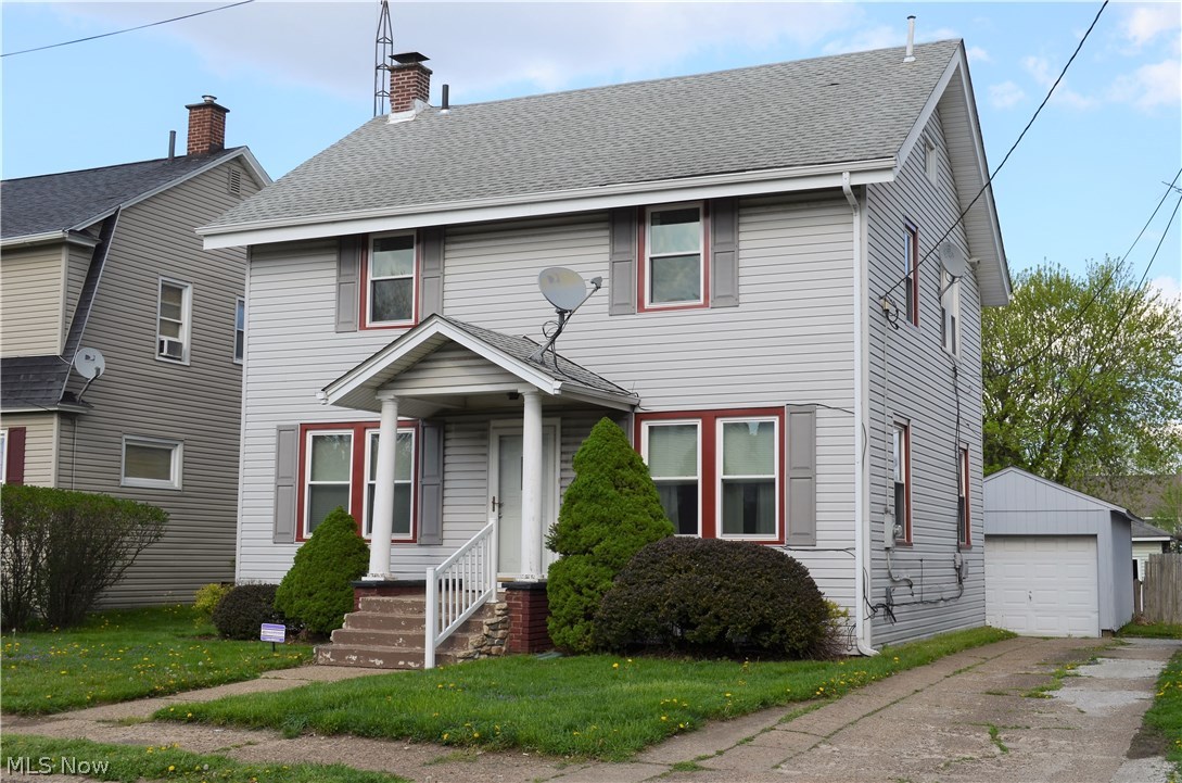 Very nice colonial home with original wood floors and wood trim throughout. This home has the charm of an older home with many updated features. Spacious living room with decorative fireplace, formal dining room, and a kitchen with newer counter tops, stainless appliances and a pantry closet. Four nice sized bedrooms on the 2nd floor all with ceiling fans. The basement with glass block windows has the perfect man cave. The attic is dry walled and could easily become additional living space. The garage has electric, a garage door opener and an attached porch. 200 amp electric, updated plumbing, furnace approximately 2007, hot water tank 2014, replacement windows various years. The fully fenced in back yard is a nice private space. This is a good home for the price!