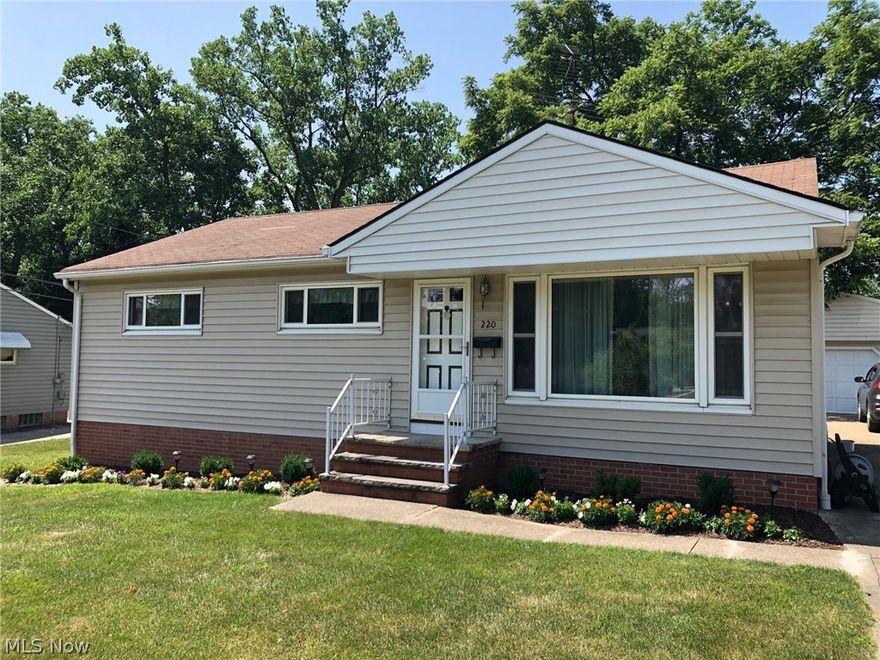 Nicely maintained, move-in ready ranch--1-floor living in Bedford, conveniently located near schools, highways, shopping. Updated kitchen includes plenty of cabinets with roll-out drawers, lots of counter space, appliances included (dishwasher, microwave, oven, refrigerator). Separate formal dining room with ceiling fan plus a huge living room right off the kitchen. 3 bedrooms, all on the 1st floor. The basement includes laundry with washer/dryer, a rec room area, & a 2nd full bath. Almost 1/3 acre lot, a 2-car garage with a wonderful covered patio. Other features: newer furnace, newer roof, replacement windows, central AC, upgraded electric panel, vinyl siding, glass block windows, hardwood floors protected under the carpeting in most rooms.