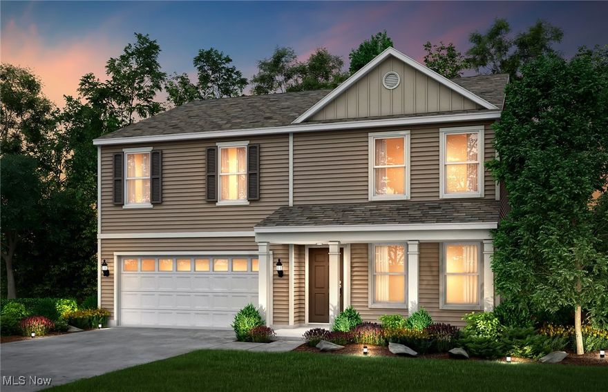 Move-in ready new construction! This beautiful Hampton floorplan offers 2,723 sq. ft. of modern living with 4 bedrooms, a loft, and two flex room perfect for home offices. The open layout features 9-ft ceilings on the first floor, upgraded LVP flooring, and a spacious kitchen with quartz countertops, white cabinets, and stainless Whirlpool appliances. The gathering room includes a 4-ft extension and sliding door to the backyard. Enjoy an extended garage, unfinished basement, smart-home package, and prime Columbia Station location near shopping and highways. Schedule your tour today!